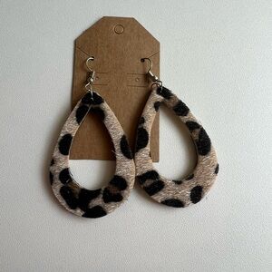 Leopard Print Teardrop Earrings